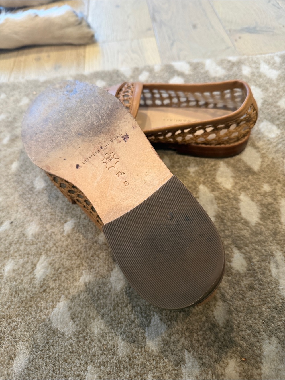 Loeffler Randall Woven Leather Raffia Loafers - Picture 2 of 4